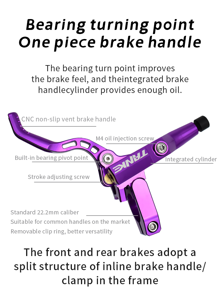 TANKE MTB Bike 4 Piston Disc Brake Hydraulic Caliper Resin Brake Pads ...