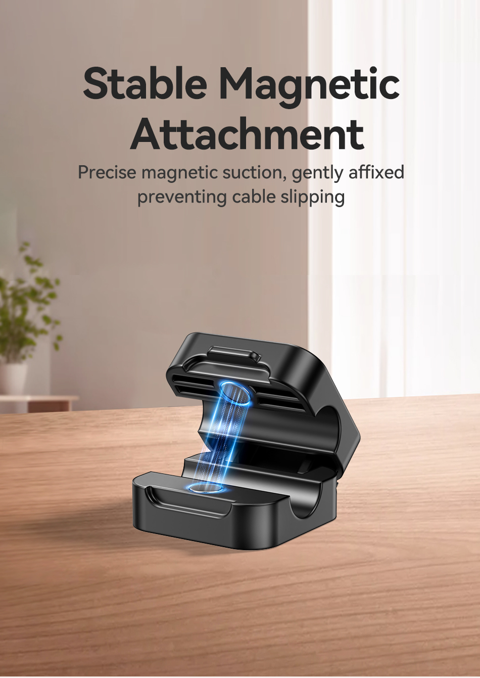 Rocoren 1pc/6Pcs Square Magnetic Cable Clips Desk Cable Management ...