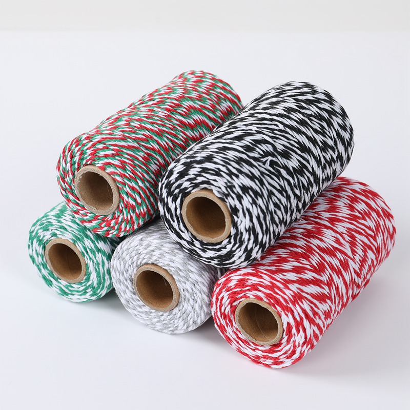 100M Multicolor Christmas Cotton Rope Natural Jute Twine String ...