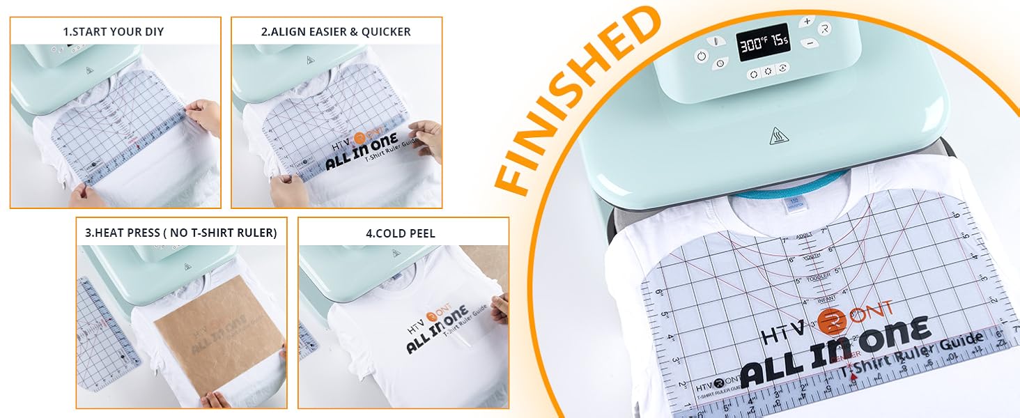 HTVRONT Tshirt Ruler Guide for Vinyl Alignment Tshirt Measurement Tool ...