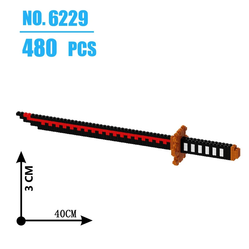 480PCS Building Blocks Toy Anime Sword Demon Slayer Swords Samurai ...