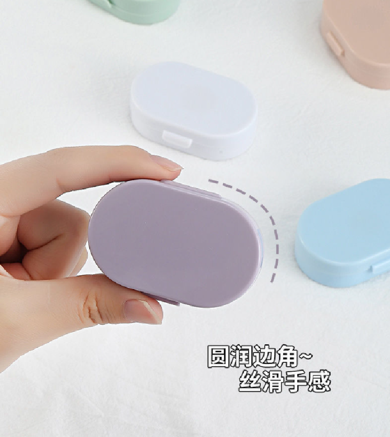 Ins style cream color simple contact lens case companion box with ...