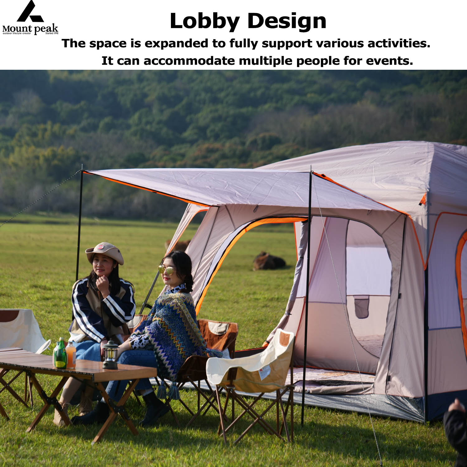 4-5-8-12 tent camping tent water proof camping tent with yard tent for ...