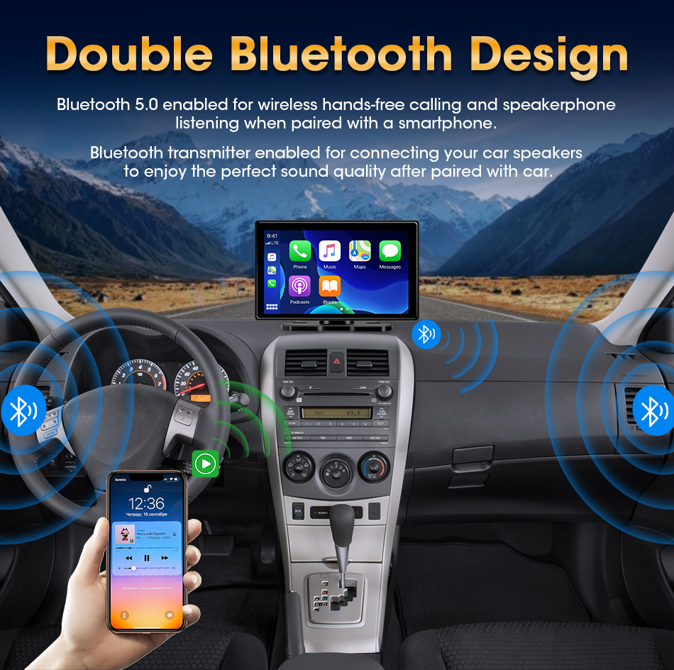 Jansite 9 inch Car DVR Driving Recorder 2+32GB Android System Carplay