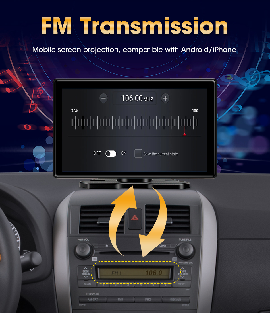Jansite 9 inch Car DVR Driving Recorder 2+32GB Android System Carplay