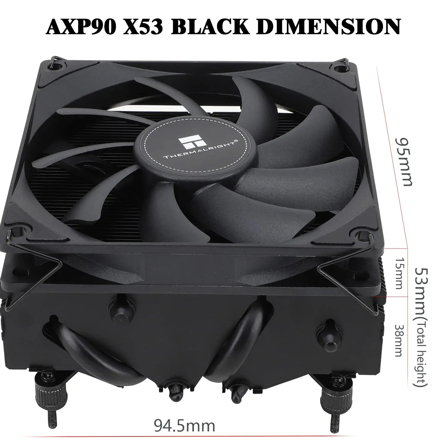 Thermalright AXP90-X53 - Radiatore ad aria Full Low Profile ITX CPU, altezza 53 mm, TL-9015R Slim PWM, tecnologia AGHP per AMD AM4 AM5 / Intel 1700/1150 / 1151/1155 / 1156/1200 (versione in rame puro
