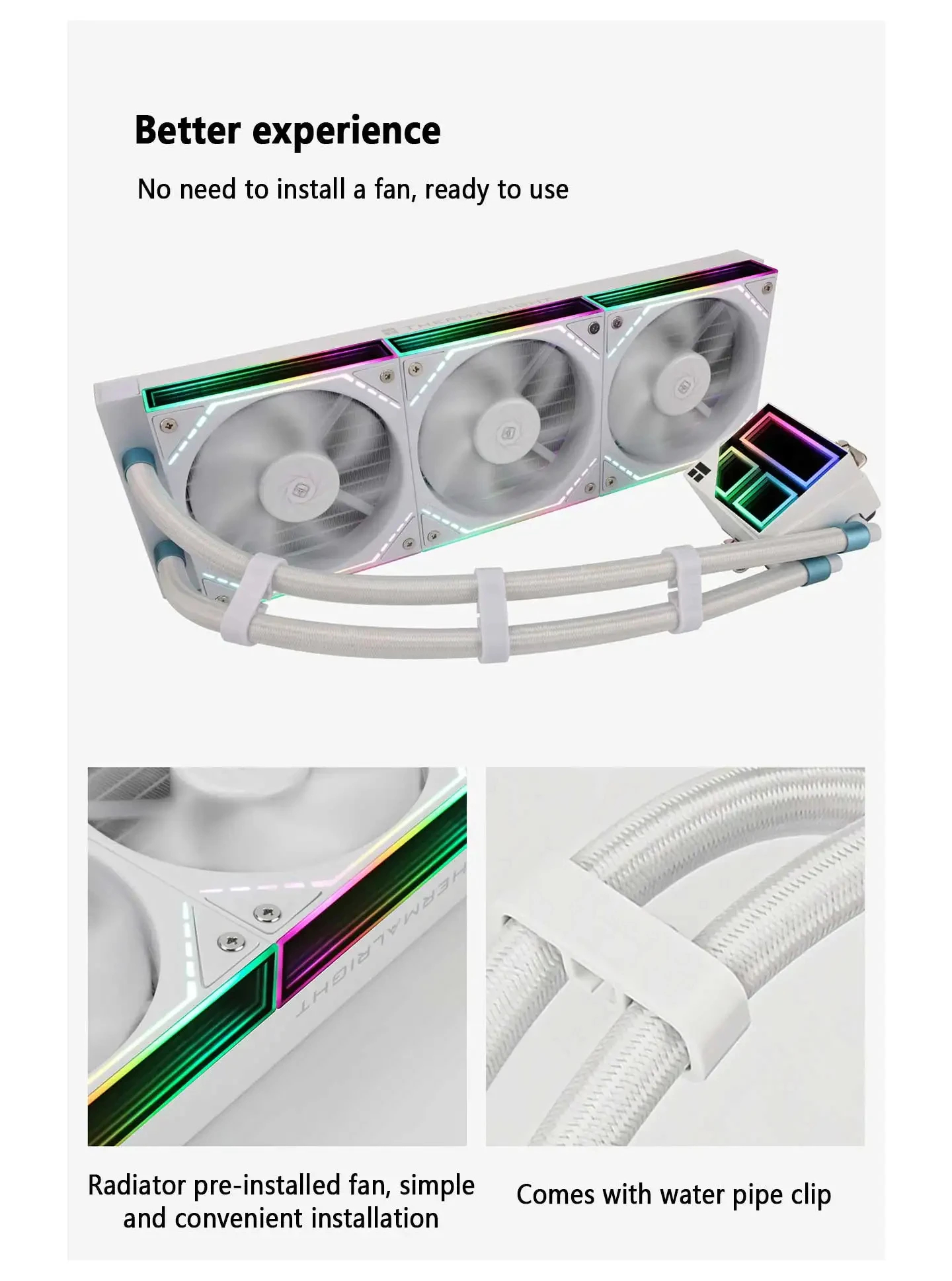 Thermalright Frozen Infinity 360 White CPU Water Cooler - Triple Fan RGB Cooling