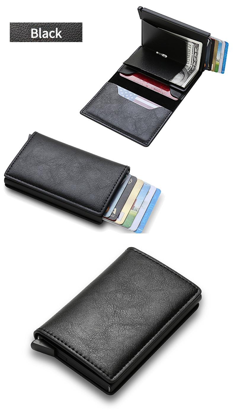 RFID Carbon Fiber Anti-Theft Swiping Automatic Pop-up Men's Card Holder ...