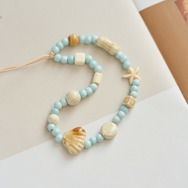 Dopamine Color Ceramic Mobile Phone Chain Cartoon Bear Shells Design ...