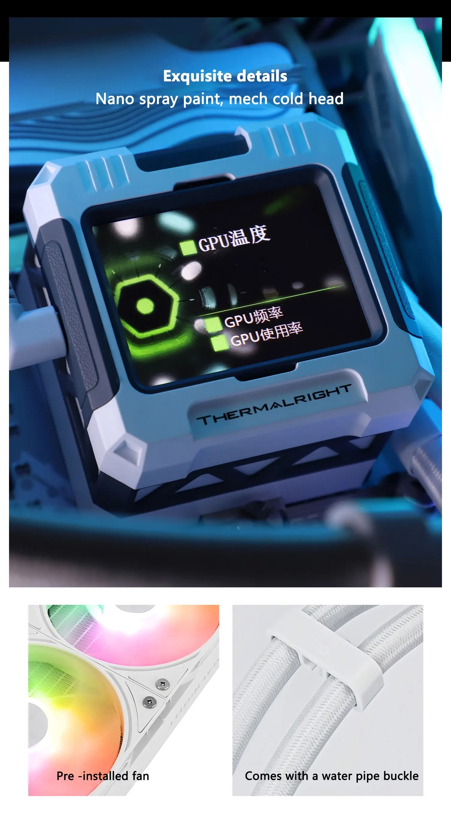 Thermalright FW360 CPU Liquid Cooler 2.4 inch IPS radiators 2.4 inch ...