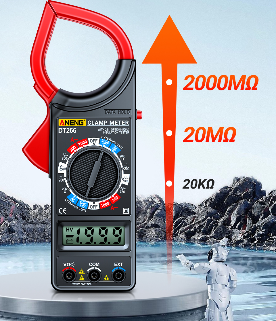 ANENG DT266-8 Smart Clamp Meter 1999 Counts Digital Professional High ...