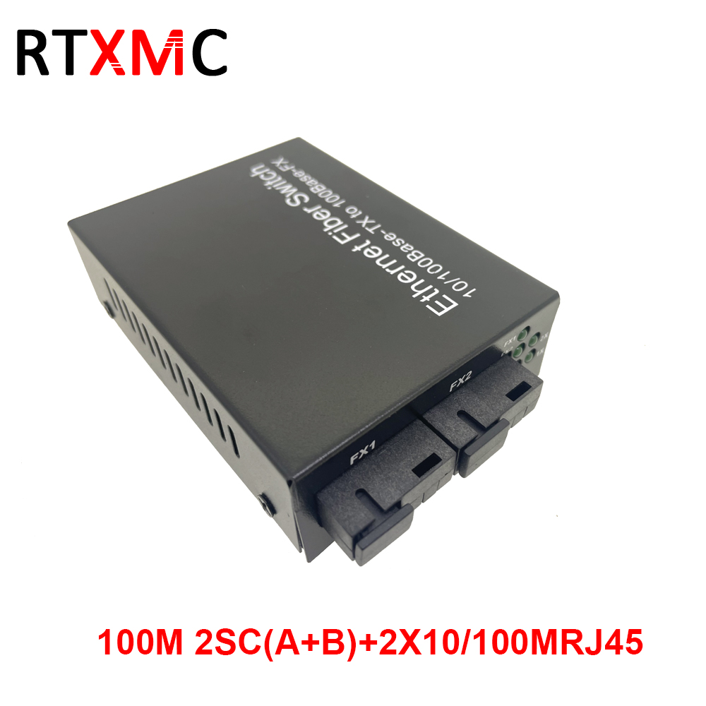 2 SC Port 2 RJ45 Reverse POE 10/100Mbps Fast Ethernet Switch 25KM Fiber ...