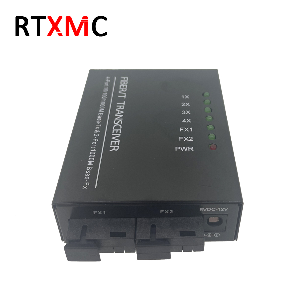 1000Mbps Fiber Switch Media Converter Transceiver Ethernet 2 SC 1310nm ...
