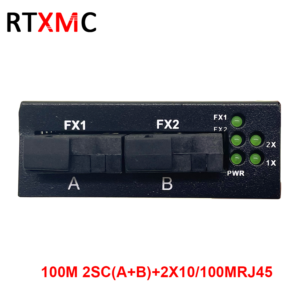 2 SC Port 2 RJ45 Reverse POE 10/100Mbps Fast Ethernet Switch 25KM Fiber ...