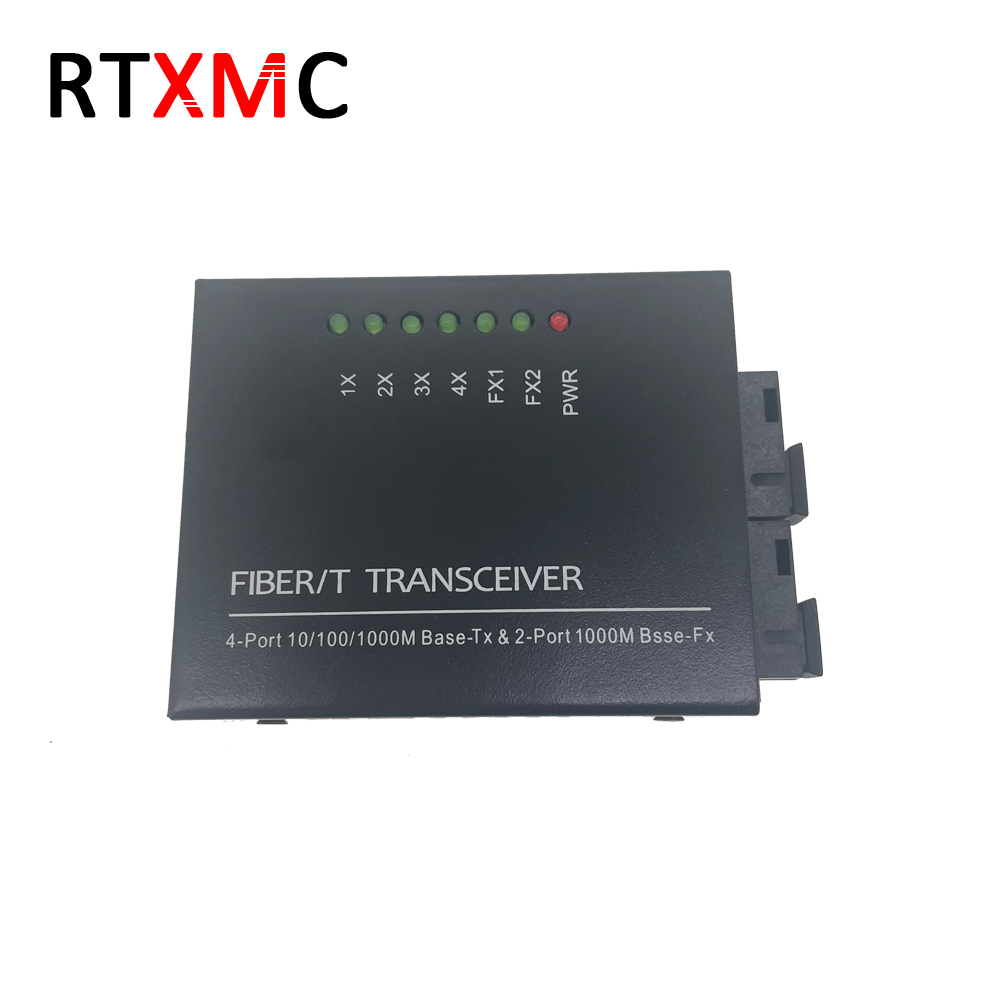 1000Mbps Fiber Switch Media Converter Transceiver Ethernet 2 SC 1310nm ...