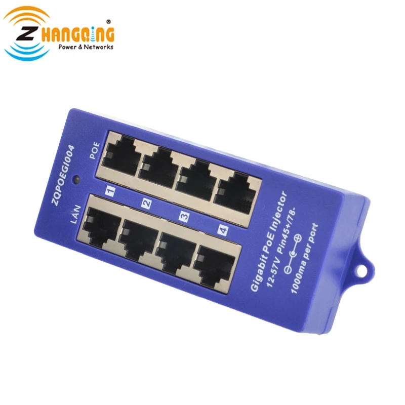 Gigabit Passive PoE Injector 4 Port 1000Mbps PoE Patch Panel For IP ...