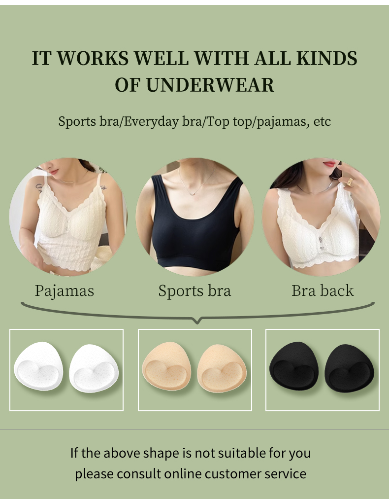 1/2 Pairs Replaceable Triangle Chest Pads Comfortable Breathable Plug ...