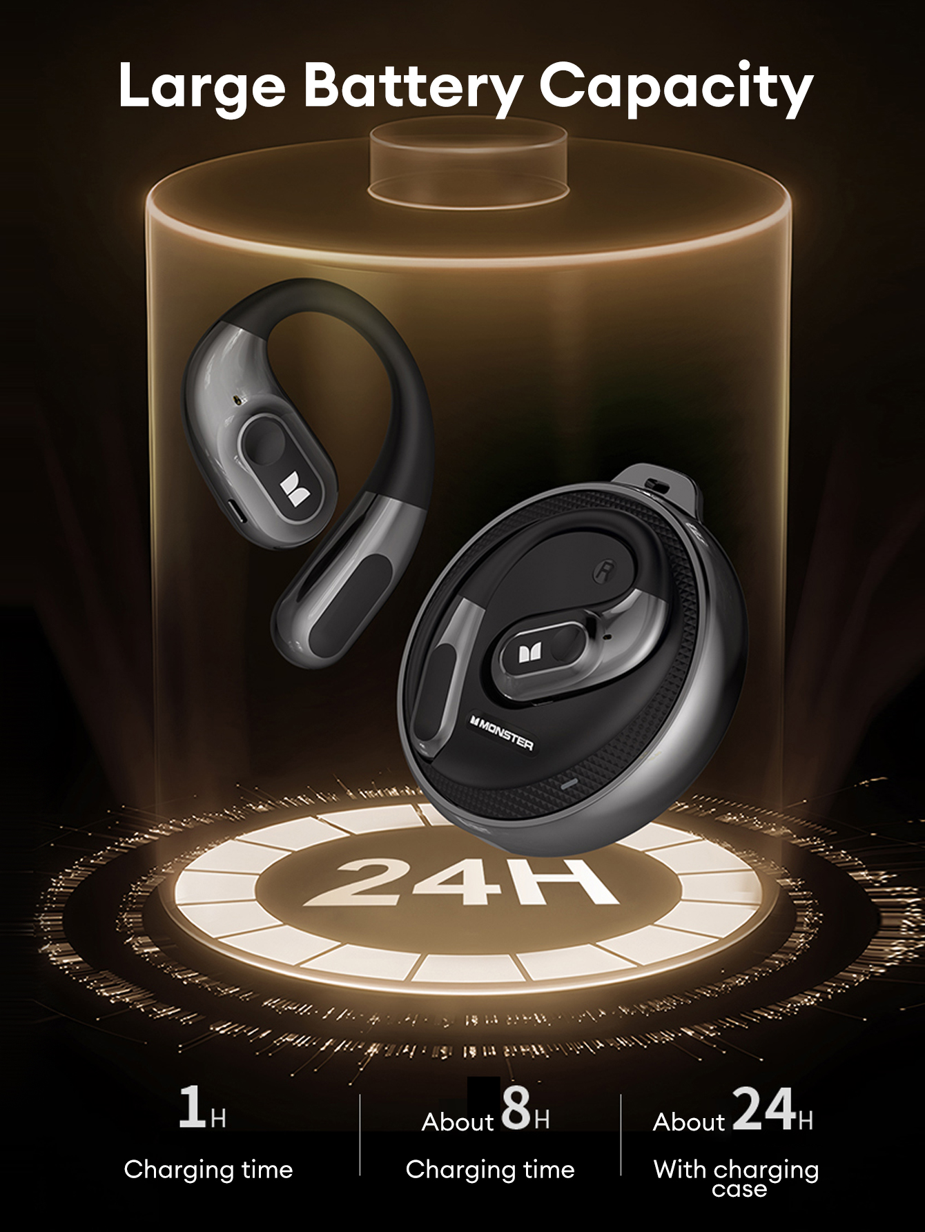 Monster AC330 Bluetooth Earphone HIFI Sound Quality Smart Touch Noise ...