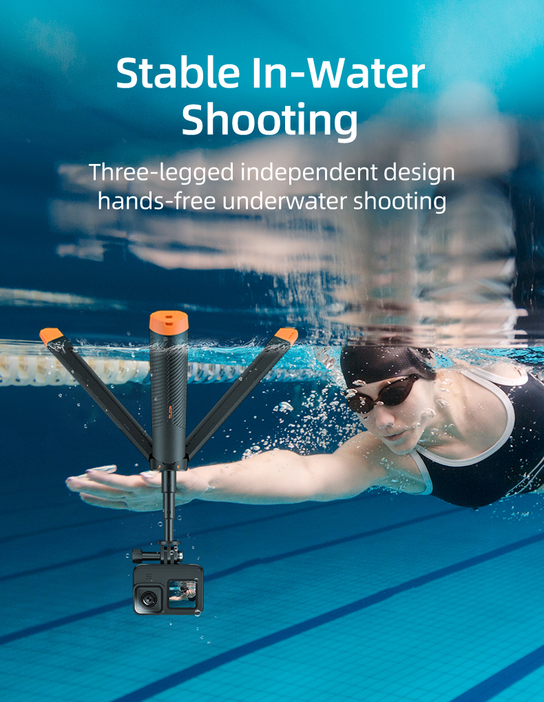 TELESIN Floating Selfie Stick Waterproof Tripod For GoPro Hero 12 11 10 ...