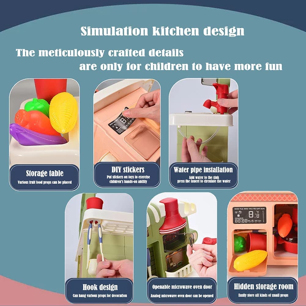In Stock Kitchen toys for girls big size real steam working simulation ...
