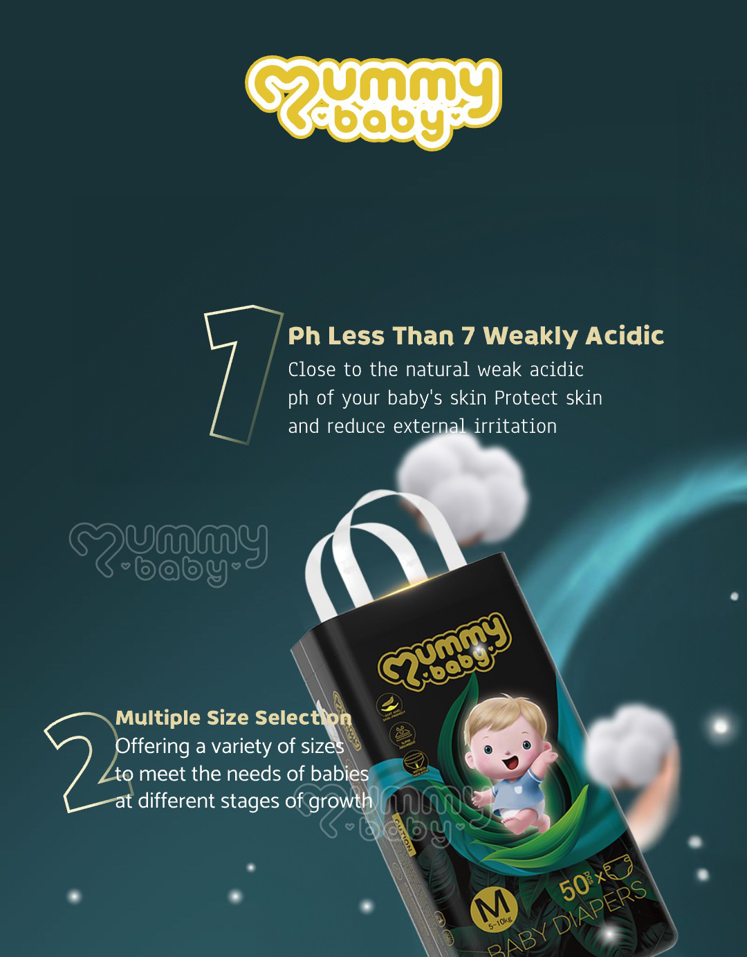 【MUMMY BABY】 Pull up pants/tape diapers 50 pieces baby diapers full