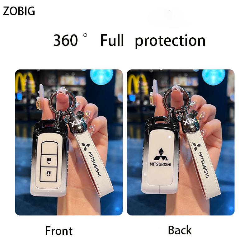 ZOBIG NEW Gradient Key Fob Cover for Mitsubishi Car Key Case Shell with ...