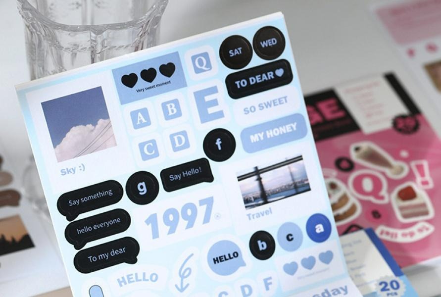 Mr. Paper Retro English Collage Sticker Book 20pcs/set Handmade DIY ...