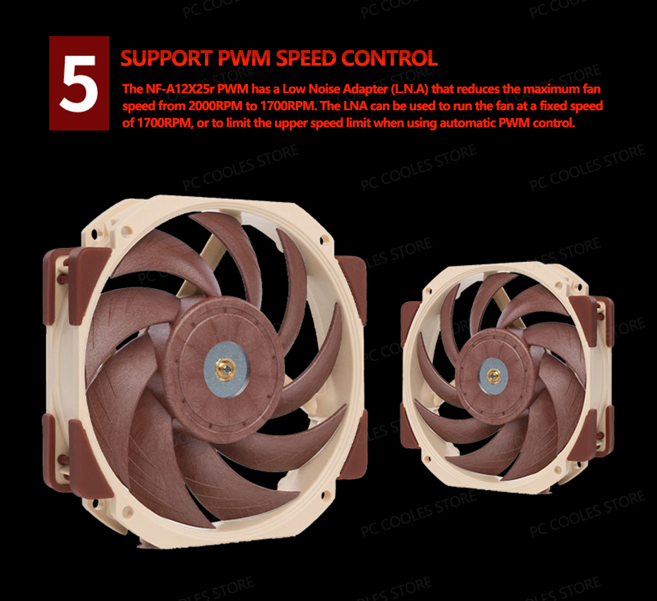 Noctua NF-A12X25r PWM 120mm Computer Case Cooling Fan SSO2 Bearing 4PIN ...