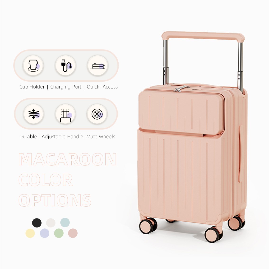 ABC Maison 20/24 Inch Luggage Front Opening Widen Luggage Travel Bag ...