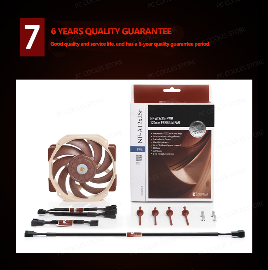 Noctua NF-A12X25r PWM 120mm Computer Case Cooling Fan SSO2 Bearing 4PIN ...