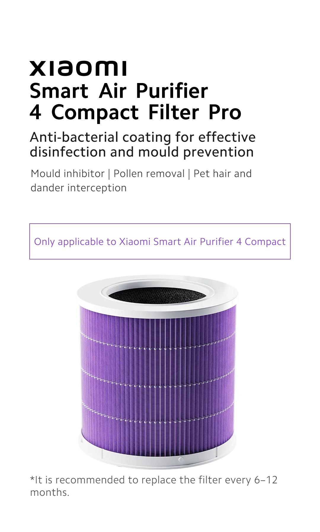 Xiaomi Smart Air Purifier 4 Compact Filter & Filter Pro Global Version ...