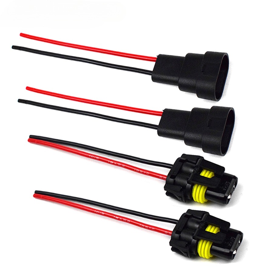 2Pcs 9005 9006 Male Female Plug HB3 HB4 Adapter Socket Wiring Harness ...