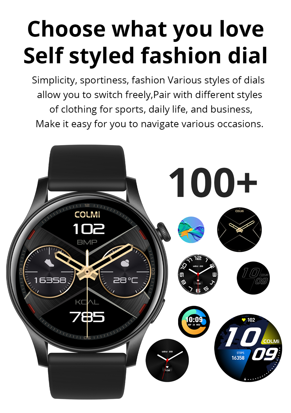 COLMI V73 Smart Watch Men Women Original Brand Waterproof 1.43 Inch ...