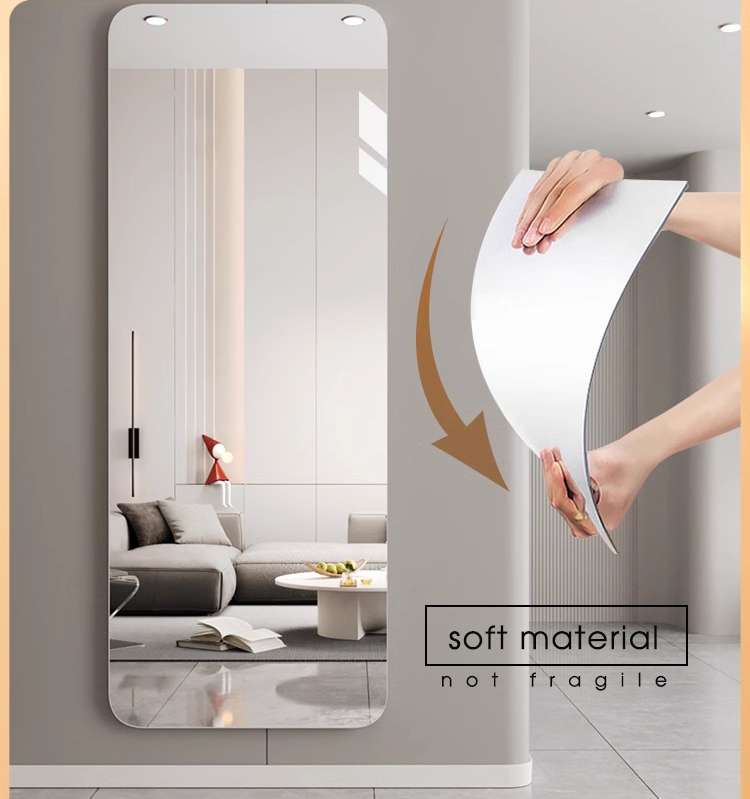 HD Full-length Mirror Acrylic Mirror Paste Wall Mirror Light Weight ...