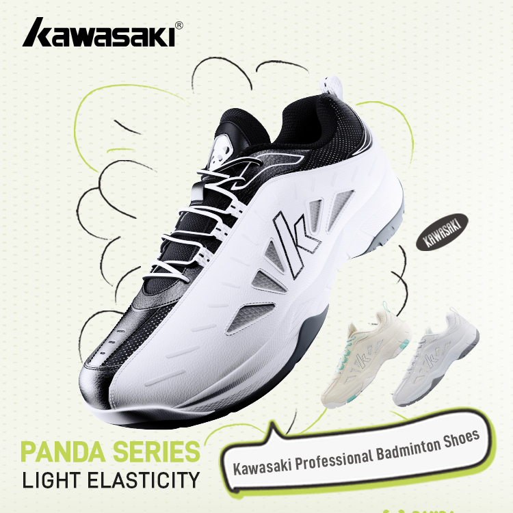 Kawasaki Pickleball Shoes Badminton Shoes Panda B3327&B3326 Women's and  Men's Professional Training Anti slip Durable Shock Absorbing Retro Sports 