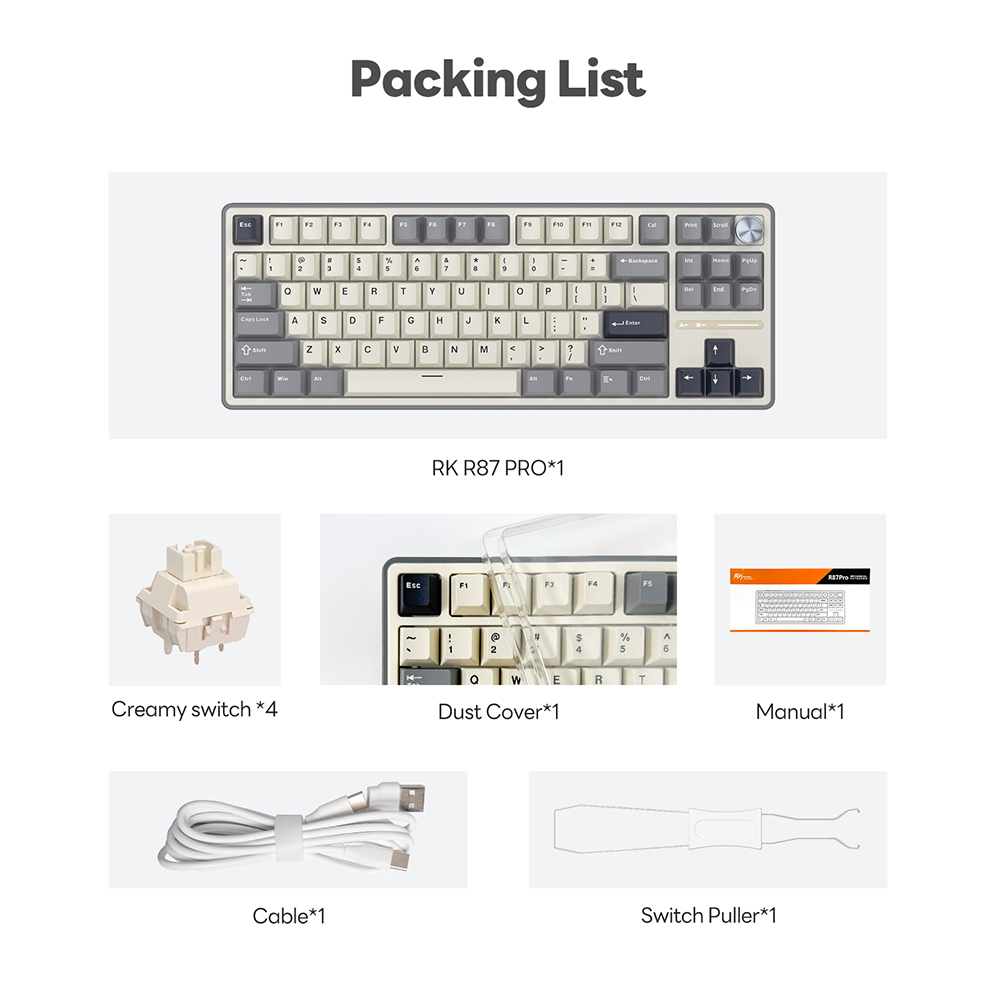 Royal Kludge RK R87PRO 87 Key Wired Professional Game Hotswap ...