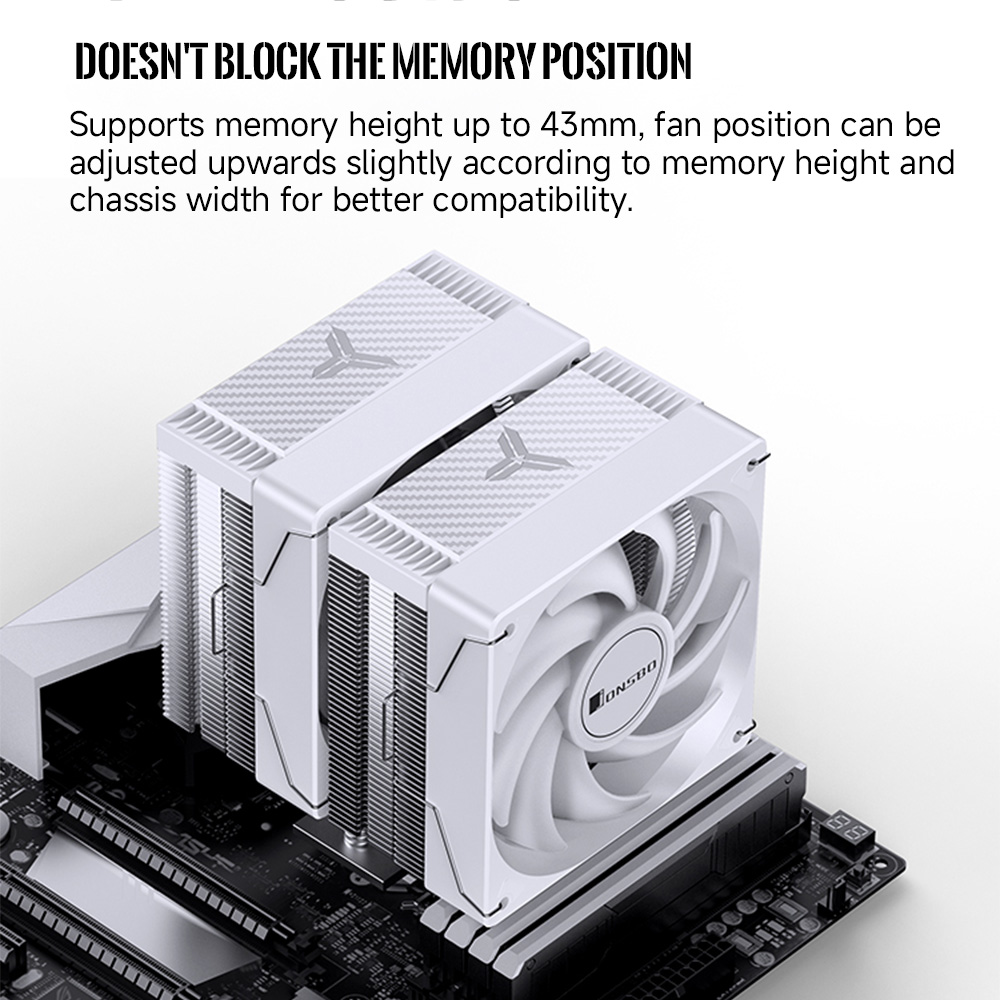 Jonsbo CR-3000E CPU Cooler Black / White Color Auto 6 Heat Pipes Dual ...