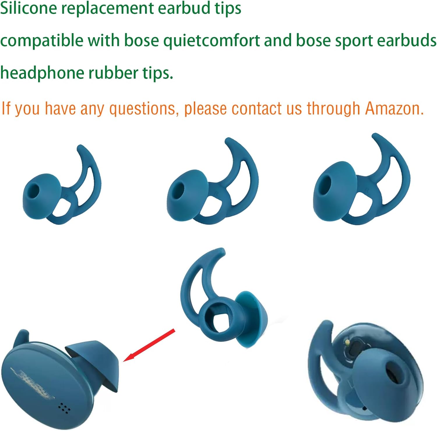 pairs of Bose QuietComfort Earbuds new great shark silicone ear
