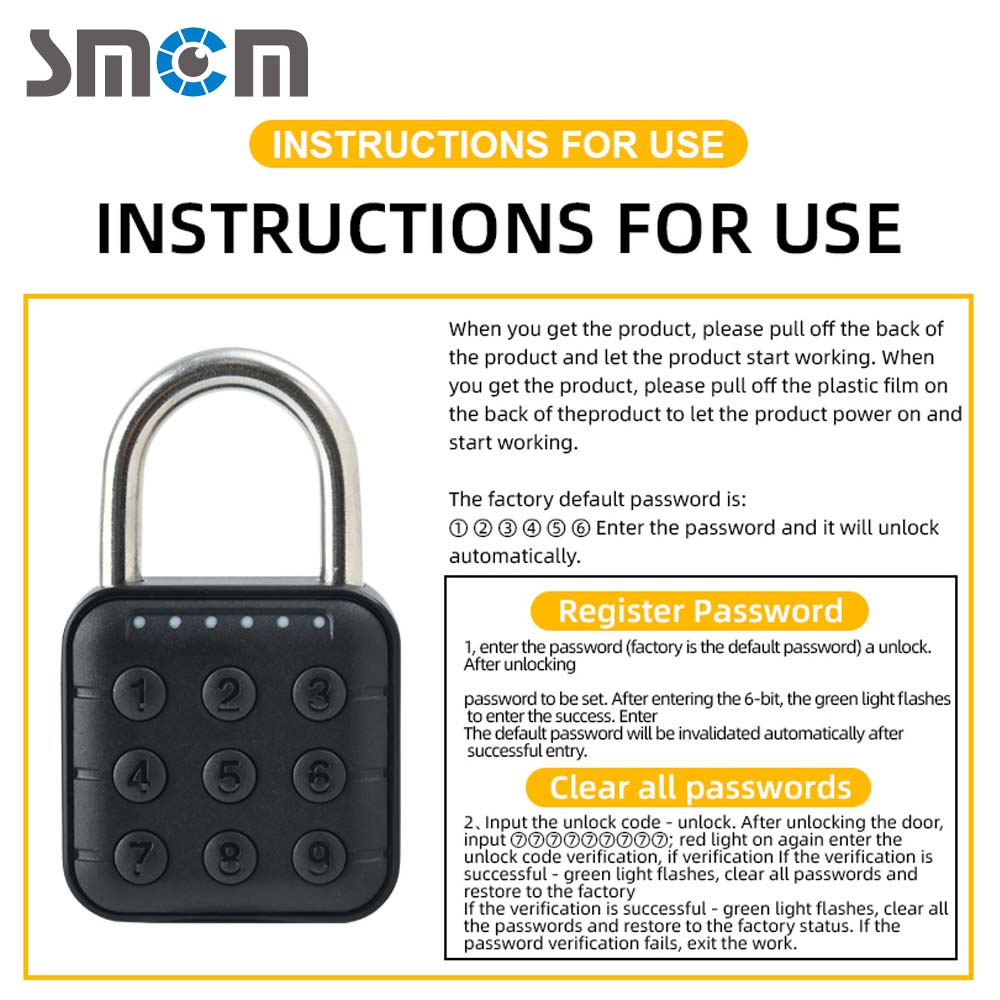 Smart Password Lock Outdoor Electronic Lock IP67 Waterproof 10 ...