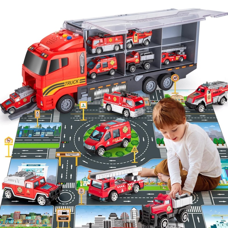 Truck Carry Case With 6pcs Mini Alloy Engineering Vehicle Model Car ...