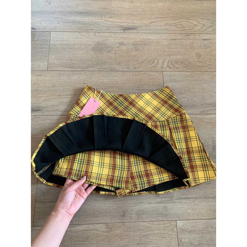 DAMENER Plaid Pleated Skirt Mini Palda For Women Party Skort With ...
