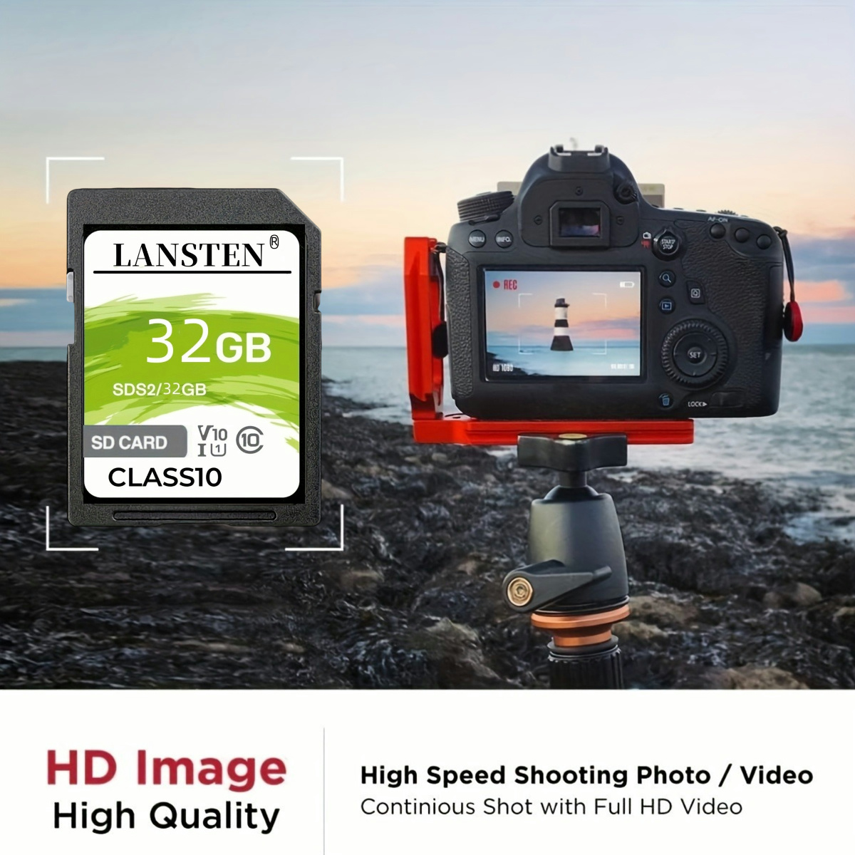 LansTen High Speed 128GB 64GB 32GB 16GB Memory Card Classe 10 3D 4K V30