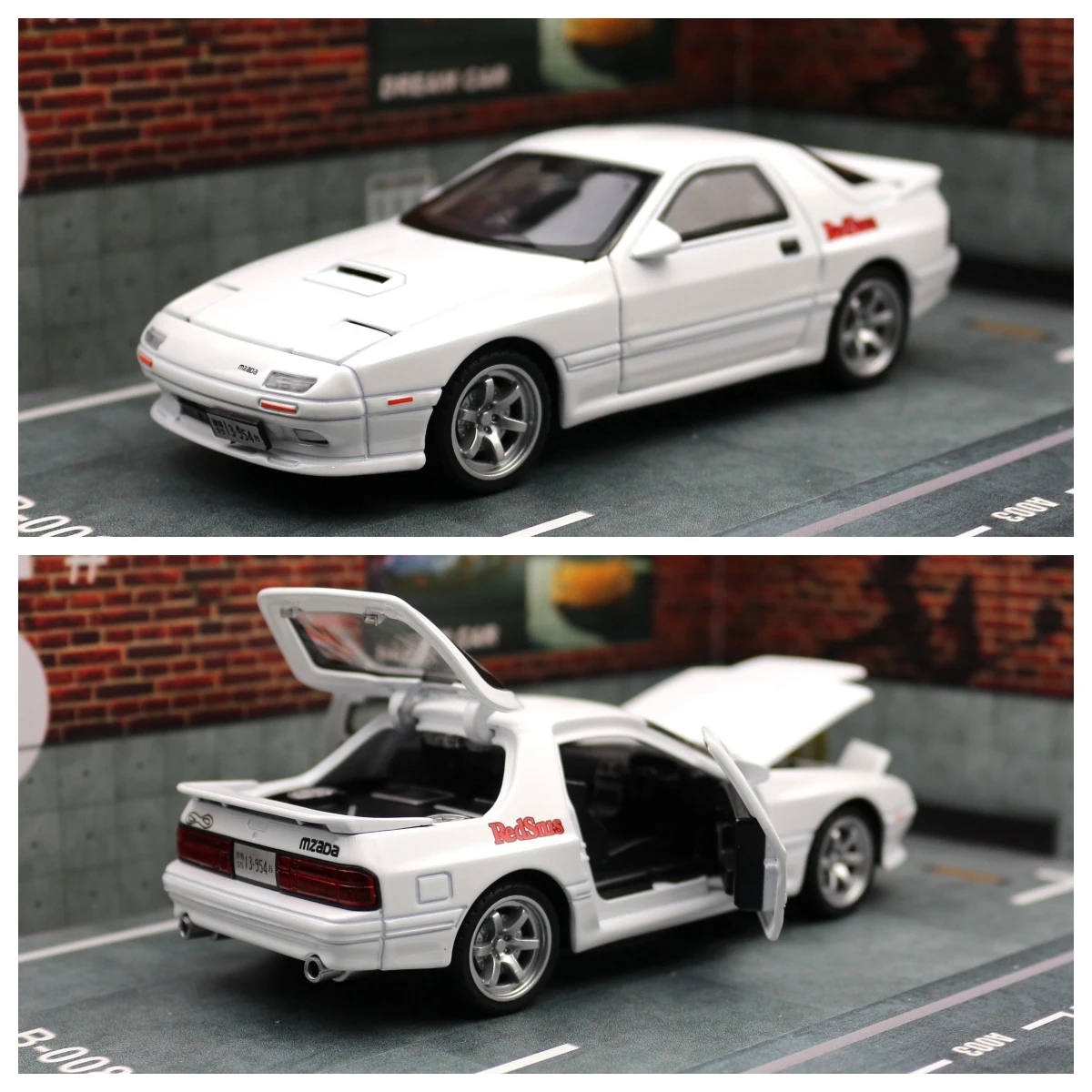 Diecast car 1:32 Mazda RX7 Initial D RX-7 Toy Car Model Diecast Racing ...