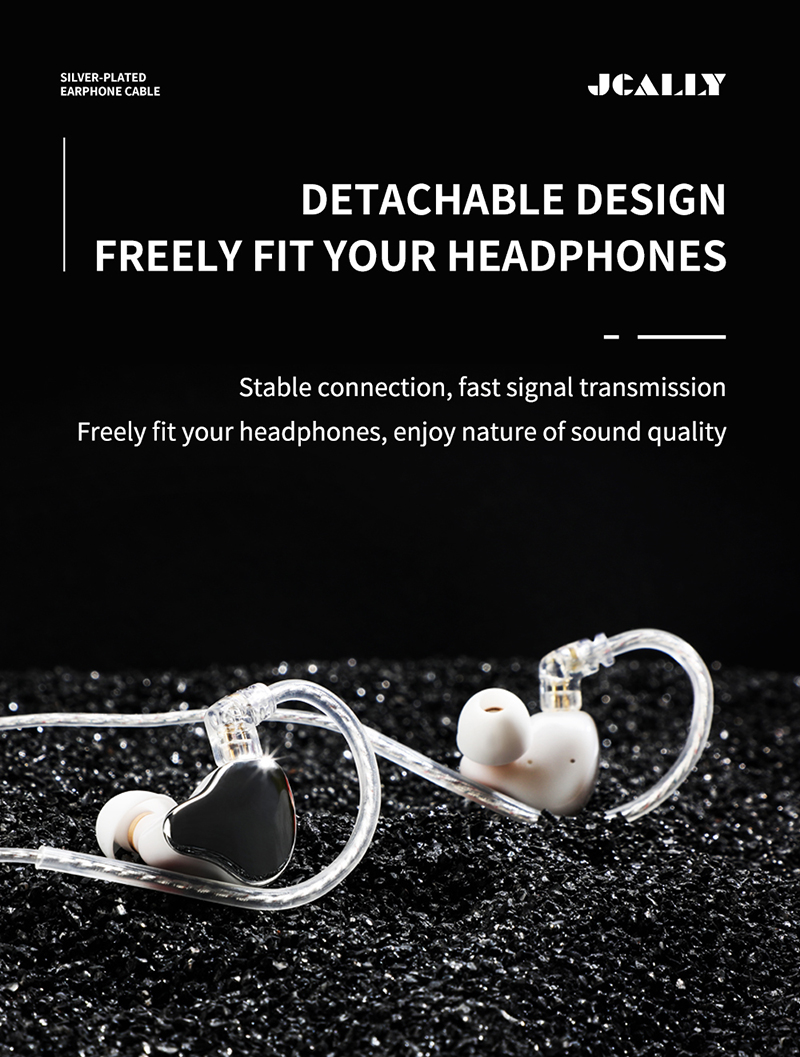 JCALLY PJ6 DAC headphone upgrade cable TYPEC oxygen free copper silver