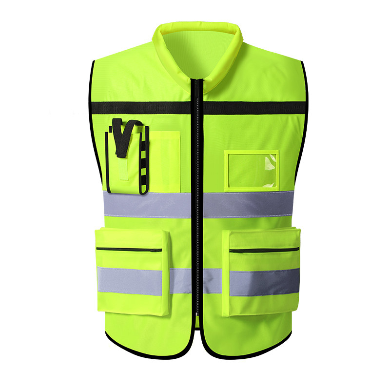 High Visibility Reflective Vest Zipper Front Safety Vest With ...