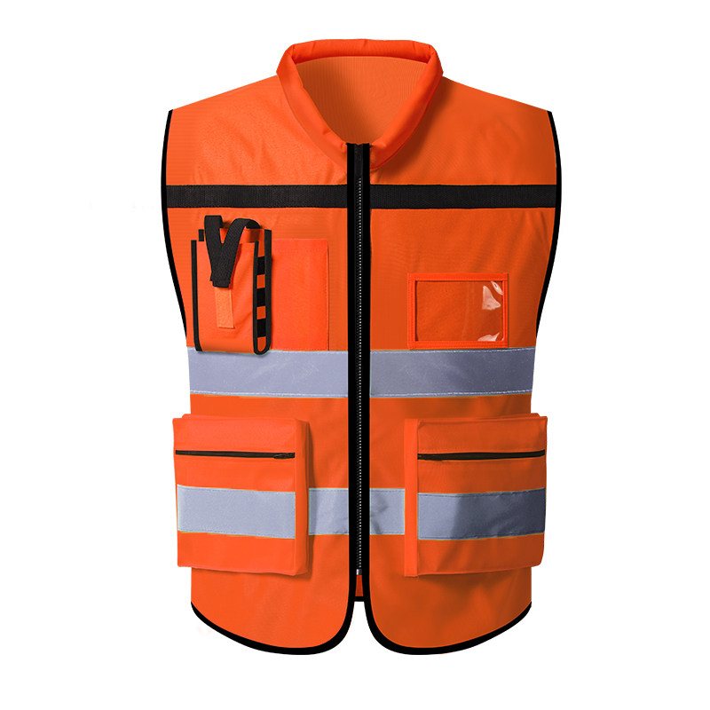High Visibility Reflective Vest Zipper Front Safety Vest With ...
