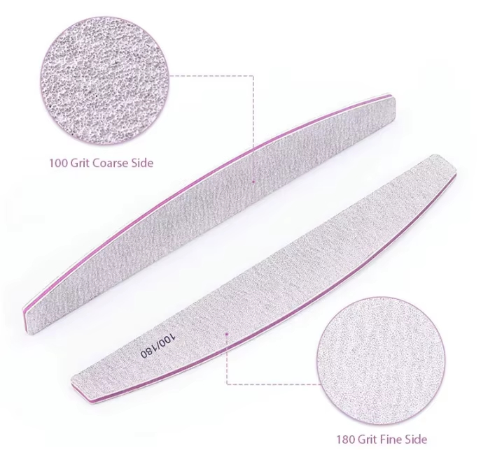 5Pcs/Lot Nail File Mix Color Limas 100/180 Gr it Professional Sandpaper ...