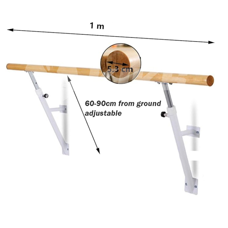 Wall-Mounted Ballet Bar Height Adjustable Solid Wood Ballet Barre Heavy ...