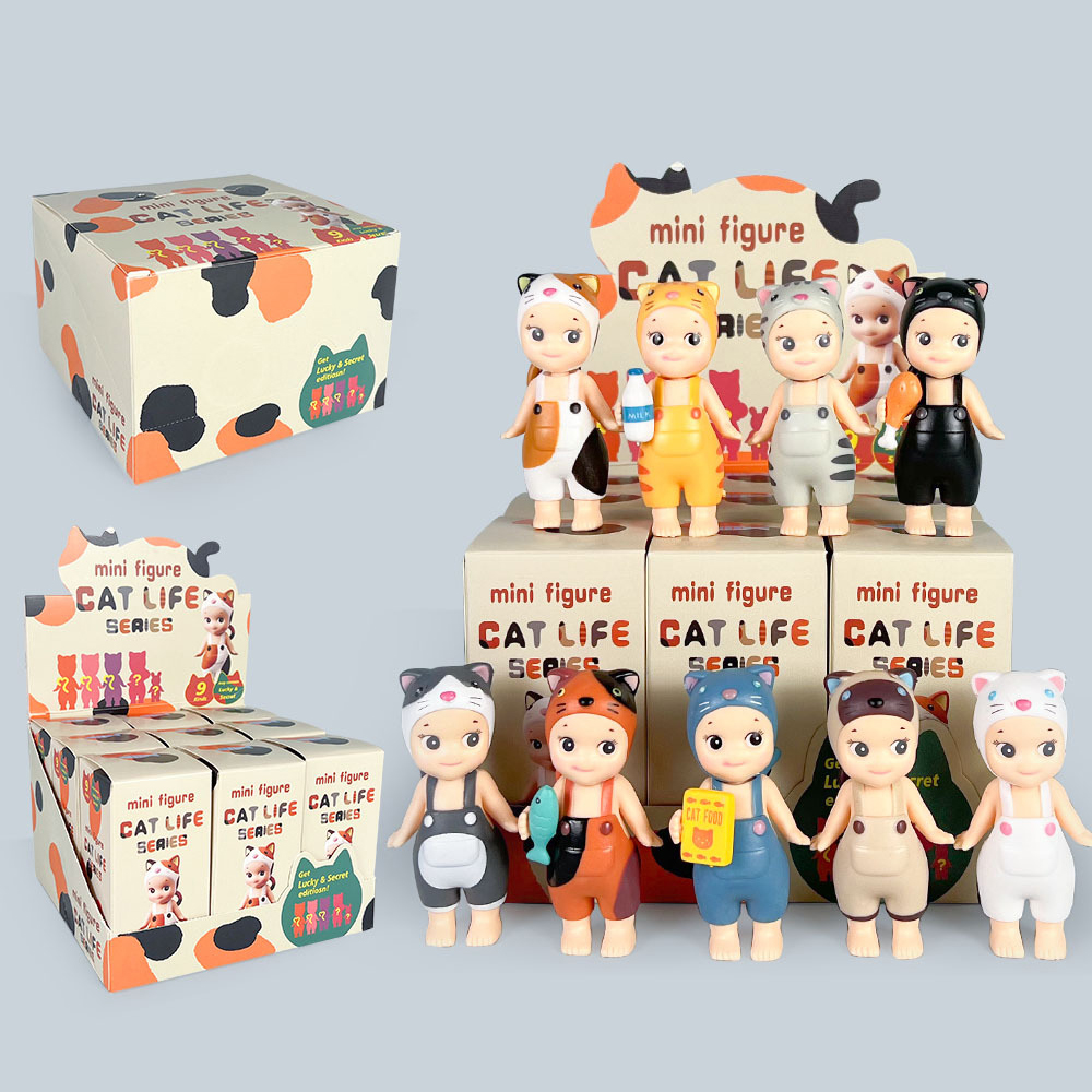 9Pcs/Set 8cm Japan Anime Character Goods Sonny Angel Cosplay Kitty Cat