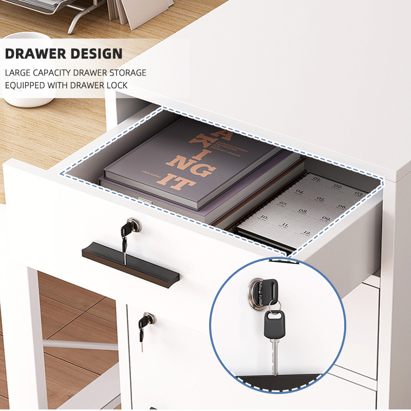 【Presale 1Week】LEHOME File with Lock Drawer 3Layers Office